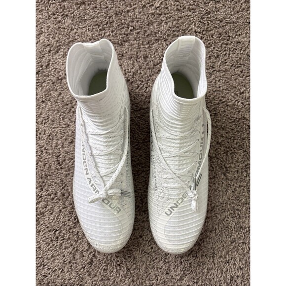 Under Armour Highlight 2 MC Football Cleats Mens SZ 12 White Silver 3027303-100 main image 4